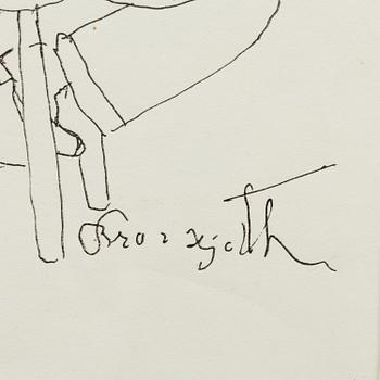 A pencil by Bror Hjorth, signed.