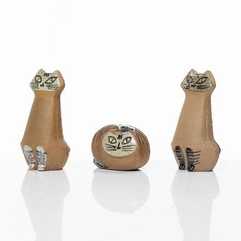 Lisa Larson, figuriner, 3 st, stengods, Gustavsberg.