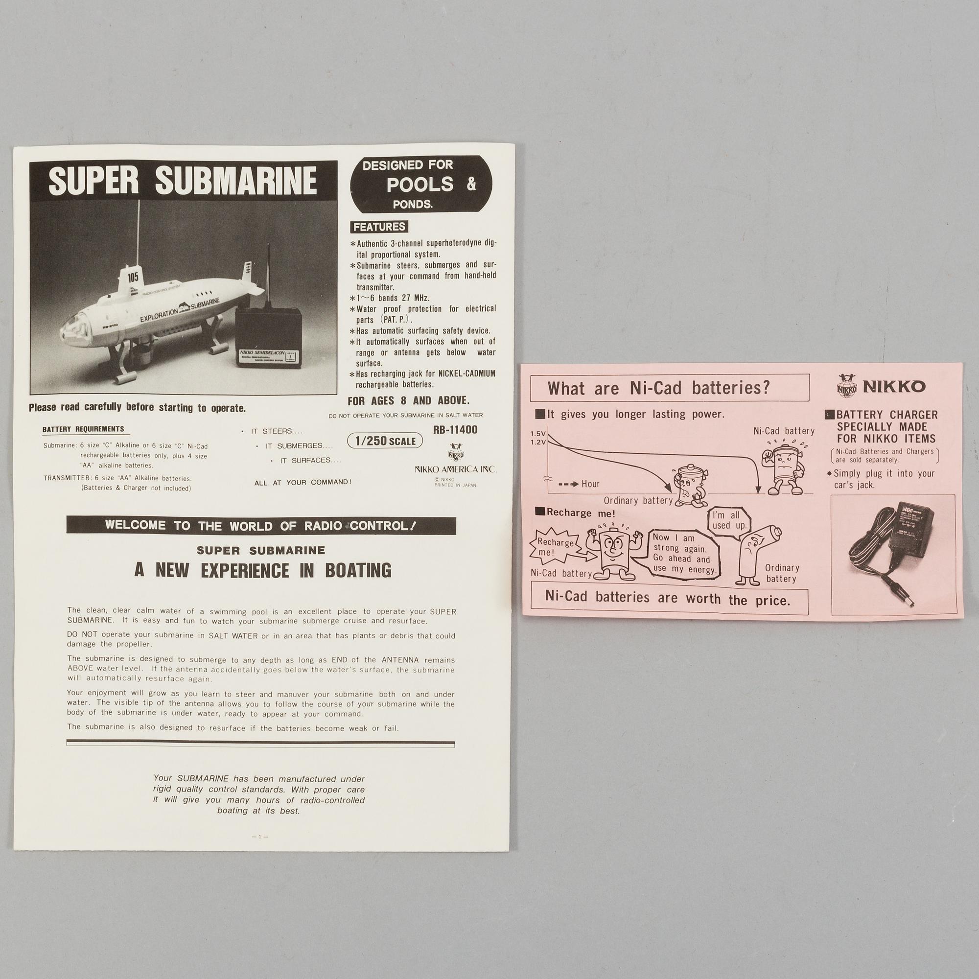 NIKKO, Hovercraft & Submarine, 1980's.