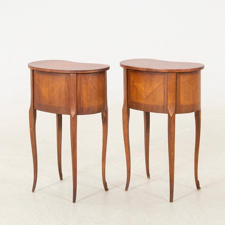Side tables/Bedside tables, a pair, Rococo style, mid-20th century.