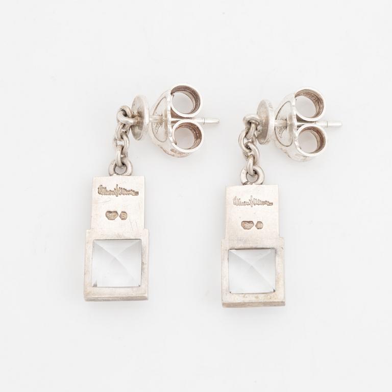 A pair of Wiwen Nilsson silver and rock crystal earrings.