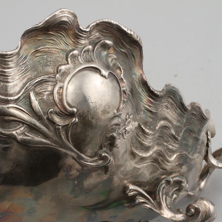 SKÅL, nysilver, rokokostil, 1800-talets andra hälft.