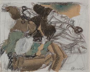BIRGIT BROMS, collage on paper, signed.