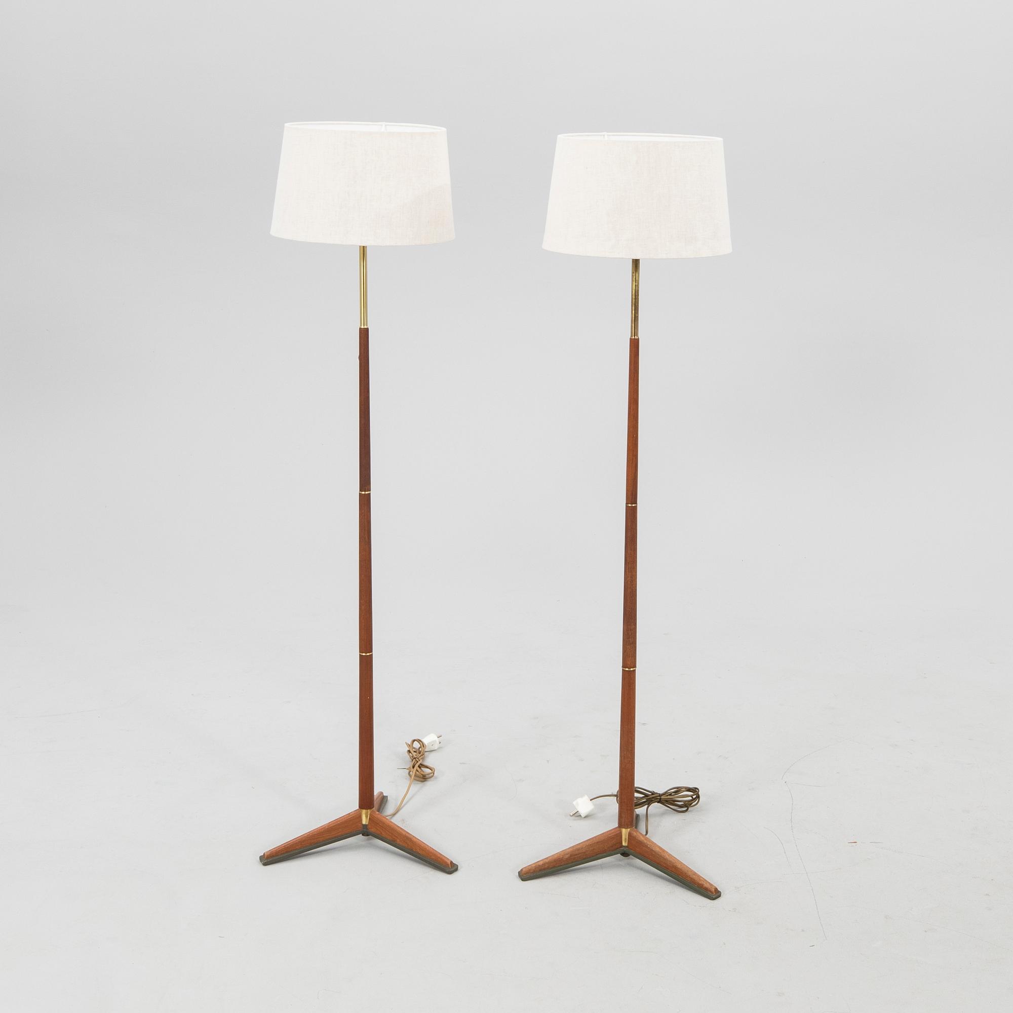 Golvlampor ett par, "MAE97", Möllers Armatur Eskilstuna, 1950-tal.