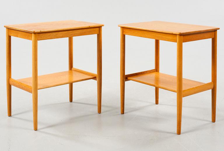 A pair of bed tables from the Triva series, Nordiska Kompaniet, designed by Yngvar Sandström, made 1961.