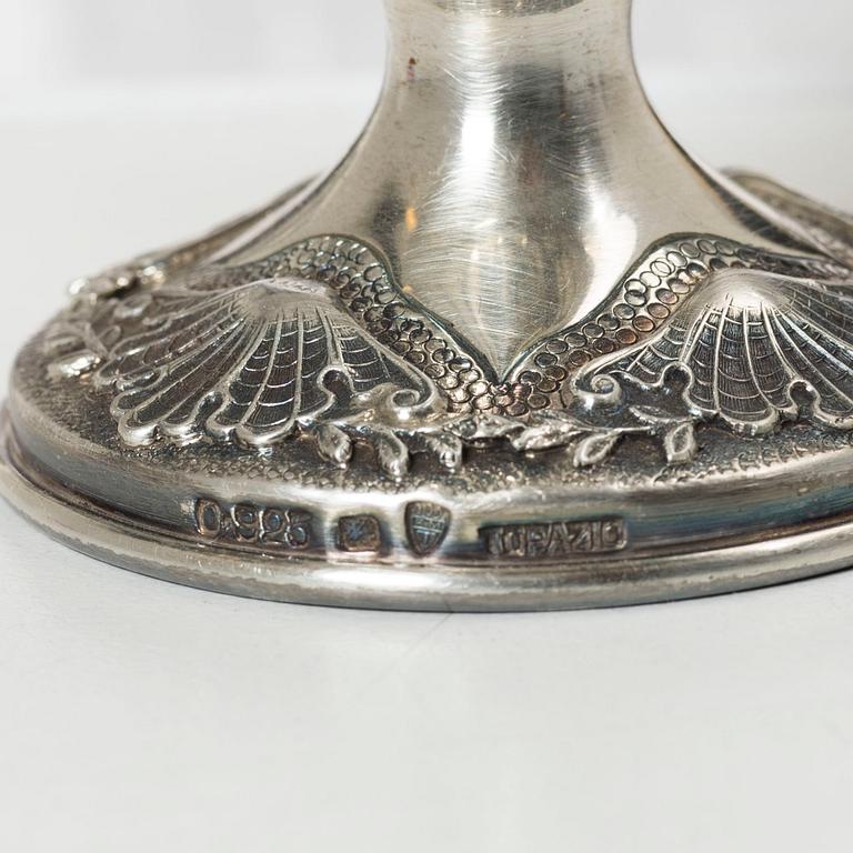 Champagnekalkar, 10 st, sterlingsilver, rokokostil, 1900-tal.