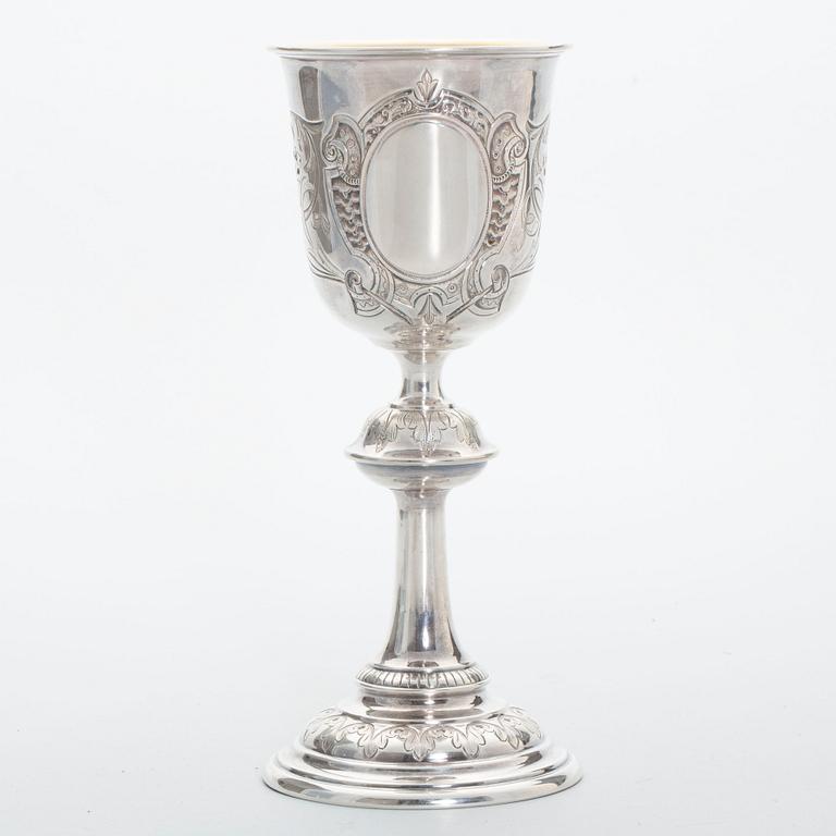 POKAL, Köpenhamn, kontrollör Simon Groth, 1891 (?), silver, vikt ca 240 g.