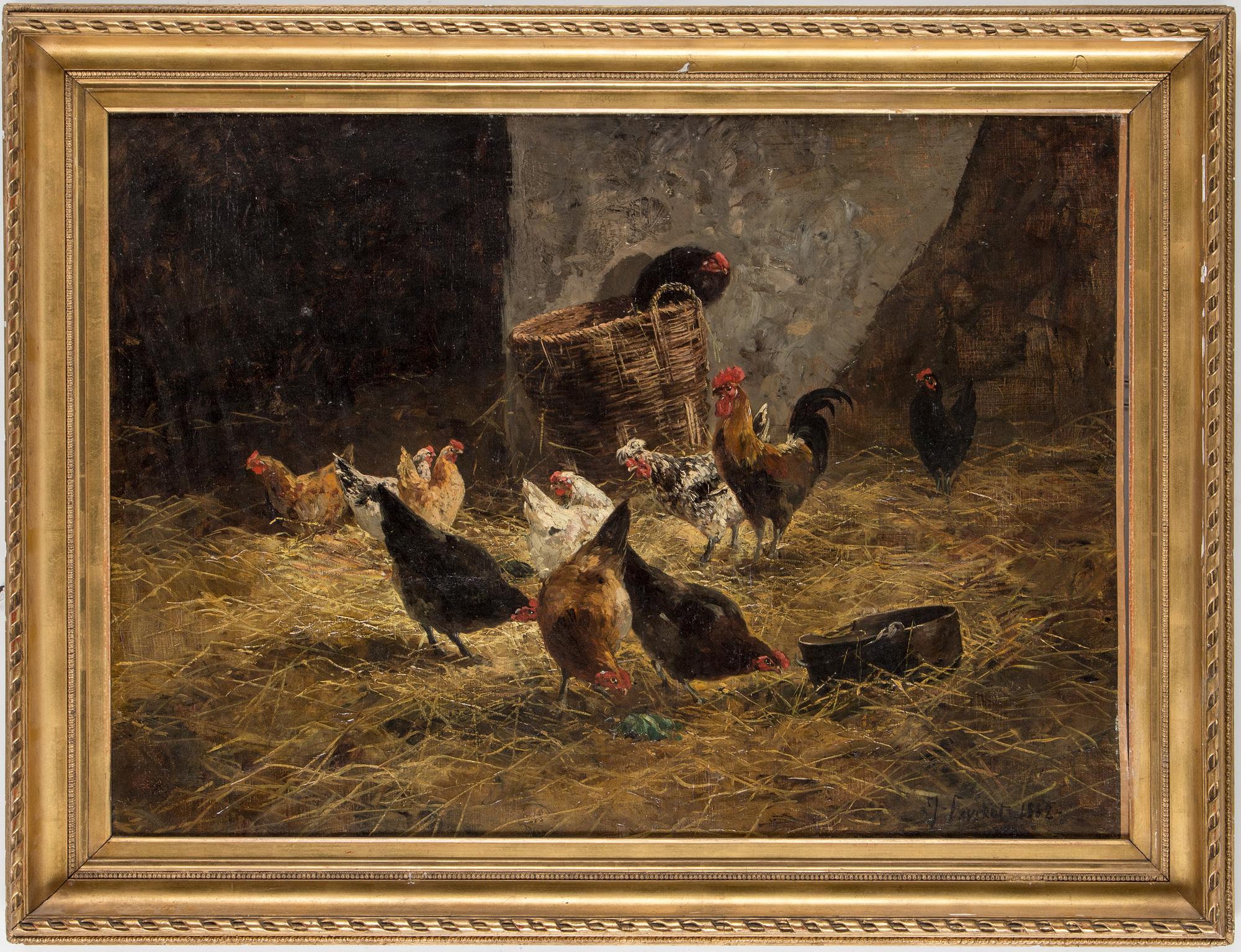 JOSEPH FAVEROT, oil on canvas, signed and dated 1882.