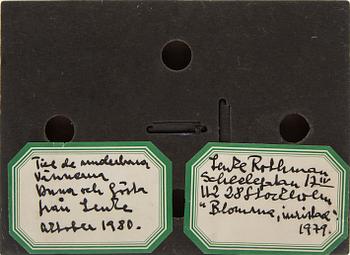 Lenke Rothman, "Blommor, inristad", blandteknik, 1979.