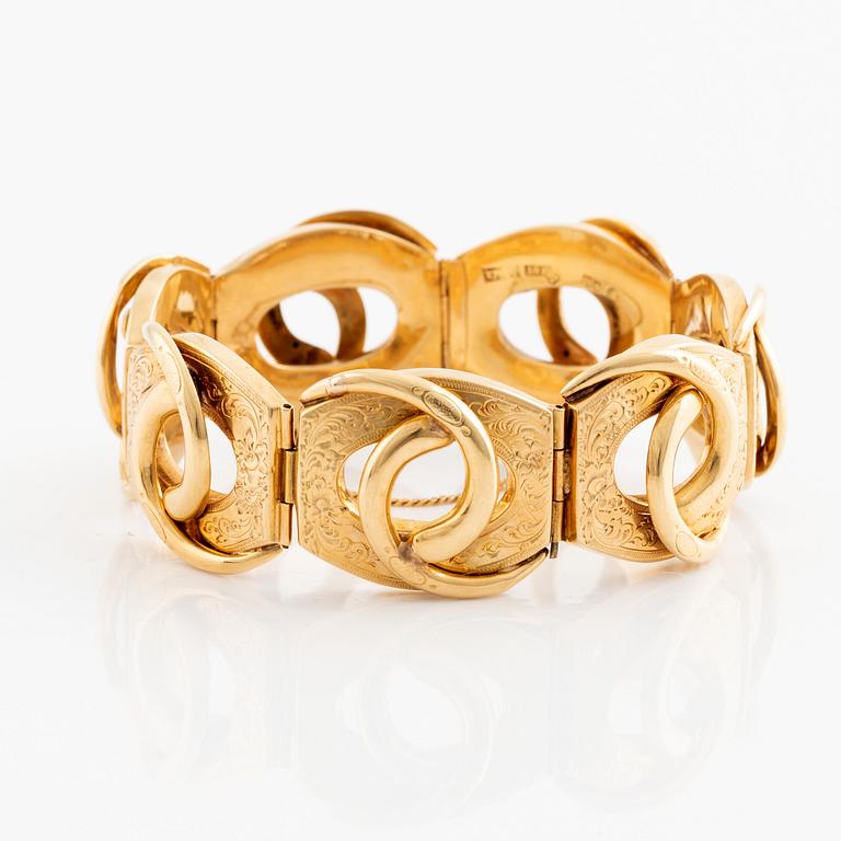 Armband, 18K guld, 1800-tal.