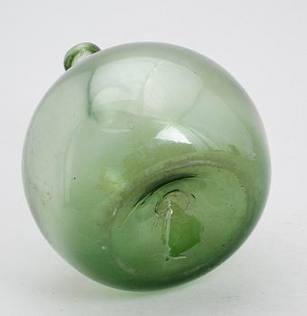 FLASKA, grönt glas, 1700-/1800-tal.