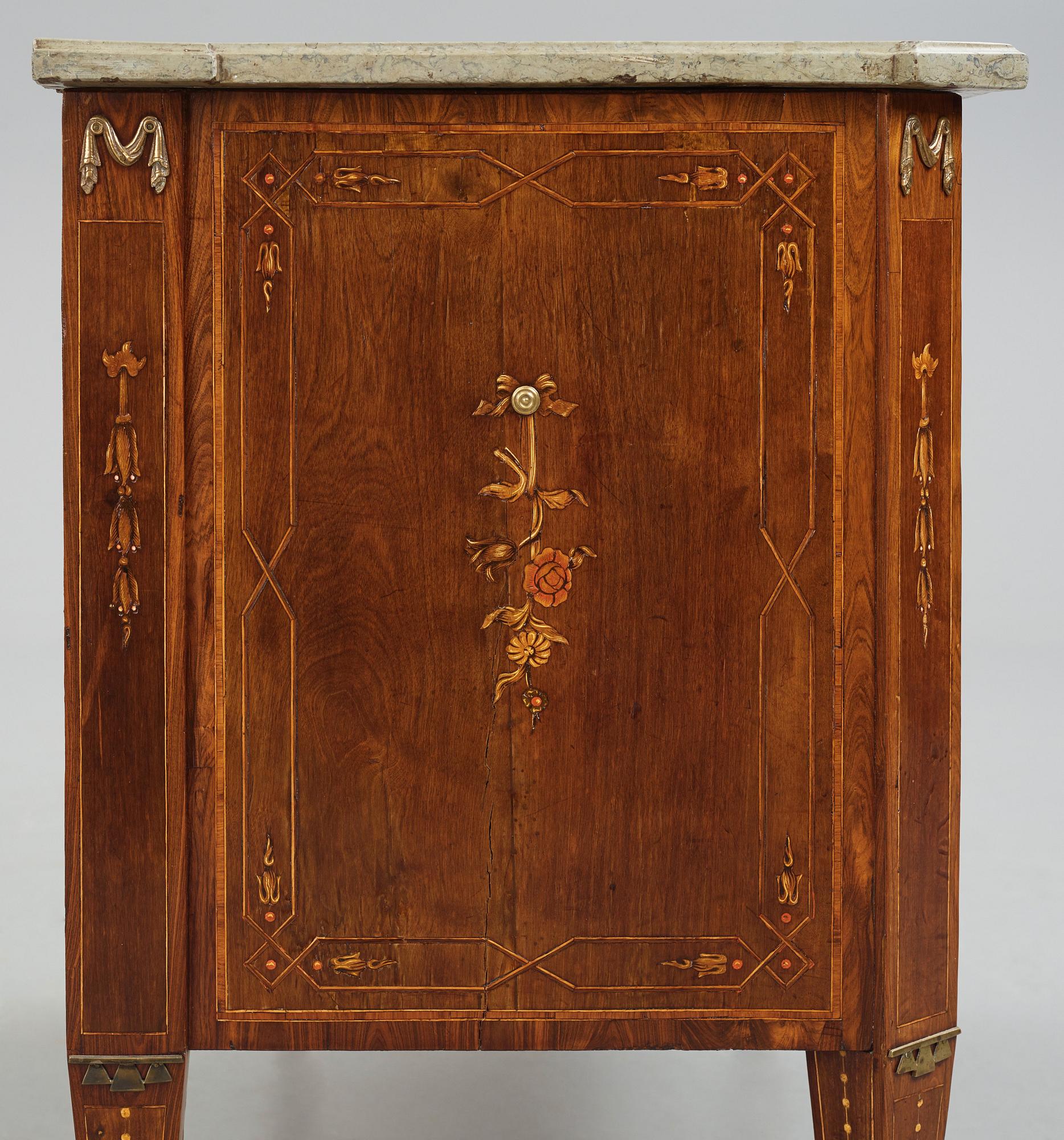 A Gustavian late 18th century commode by N P Stenström (master in Stockholm 1781-1790), not signed.