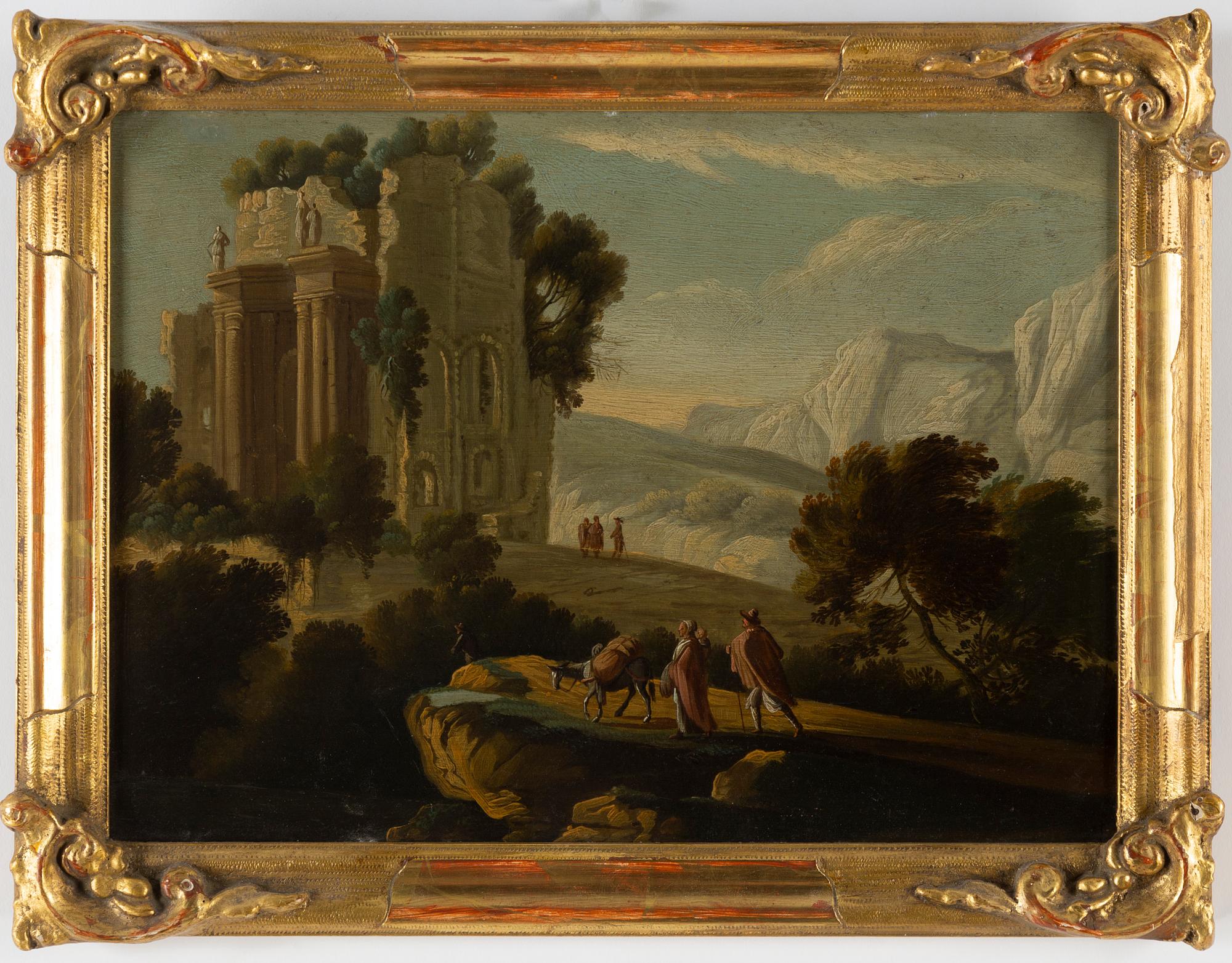 UNKNOWN ARTIST, 18th Century, a pair. oil on plate.