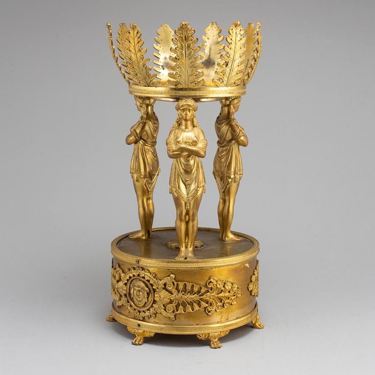 An Empire-style bronze centre piece, ca 1900.