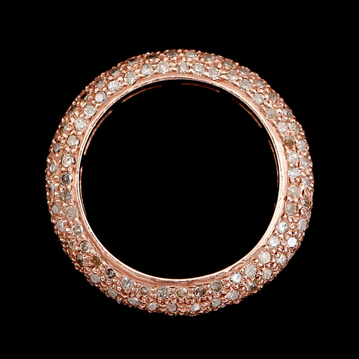 RING, roséguldpläterat silver, diamanter tot ca 1.80 ct.