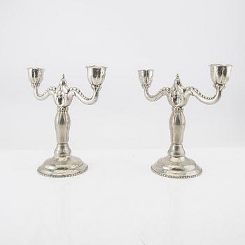 Candelabras, a pair from Denmark, first half of the 20th century, pewter.