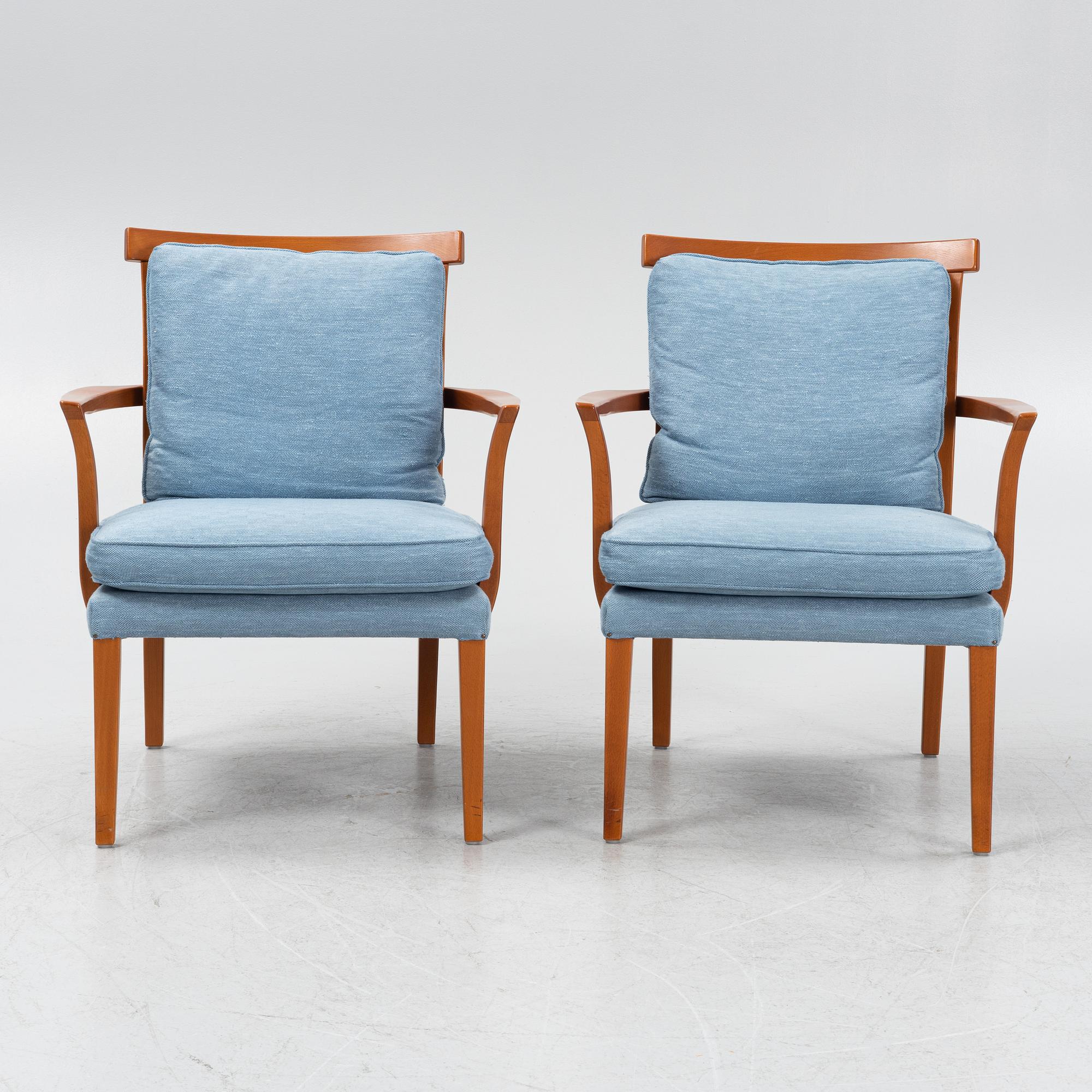 Karmstolar ett par Norell möbler, 1900-talets slut.