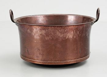 357. A late 19th century copper cauldron.