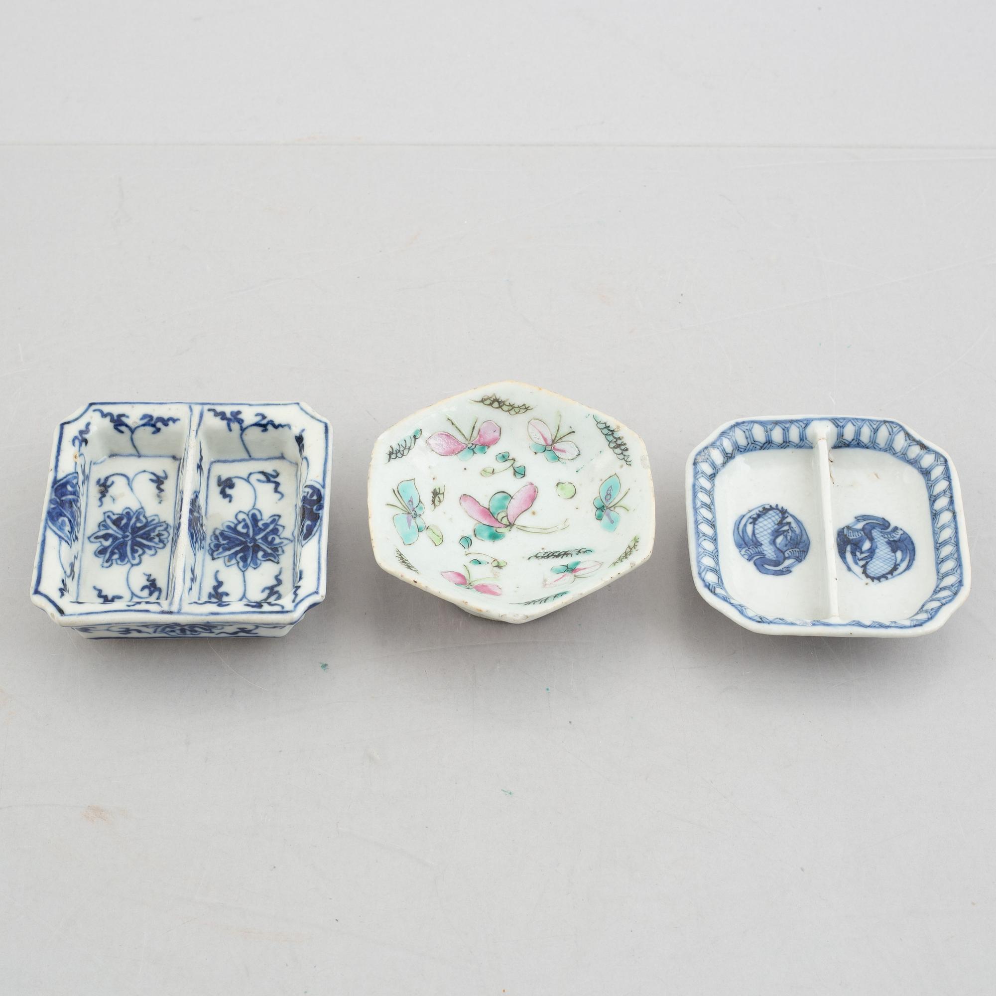 Parti porslin, 4 delar, Kina, senqingdynasti och omkring 1900.