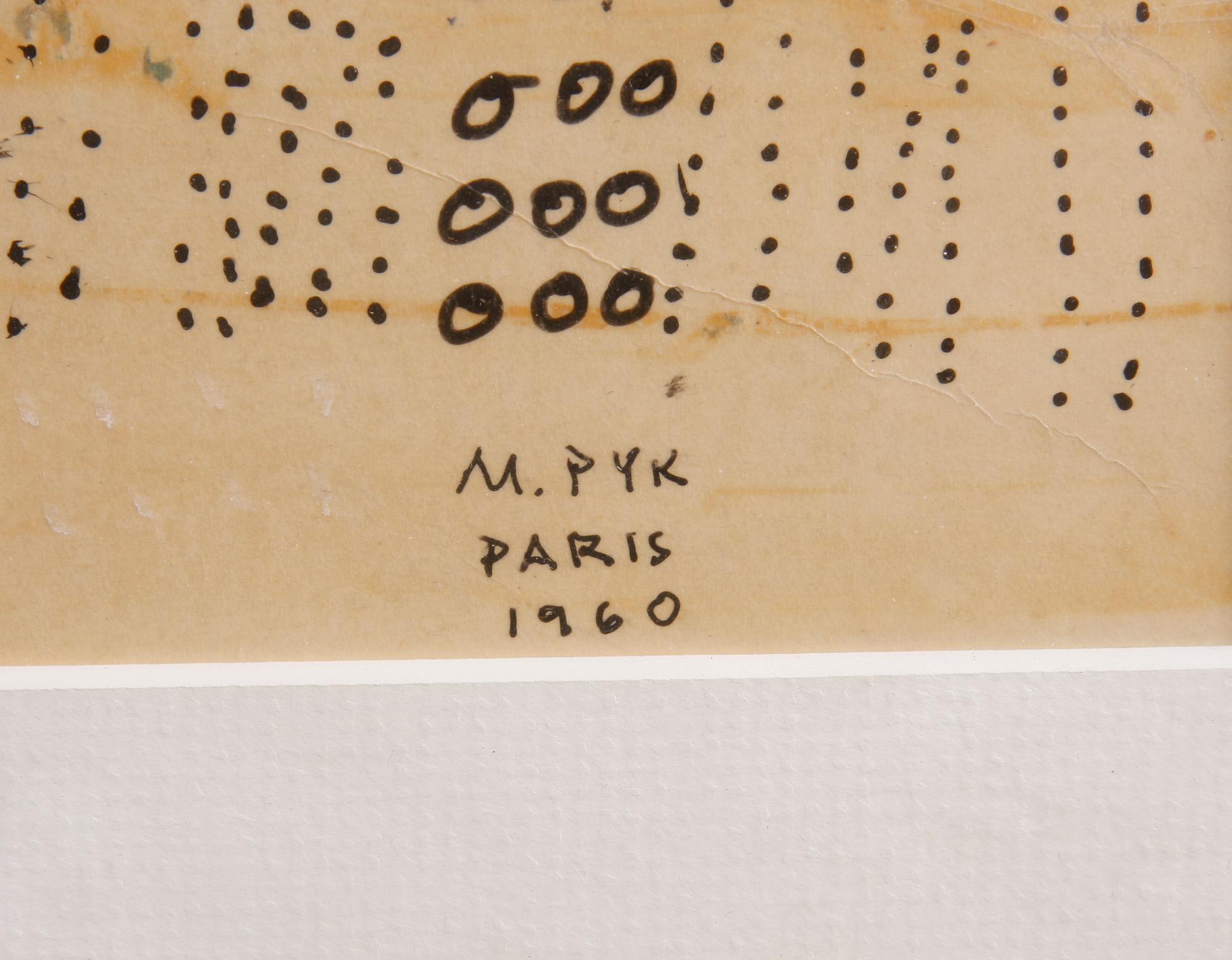 PYK, MADELEINE, blandteknik, sign o dat Paris 1960.