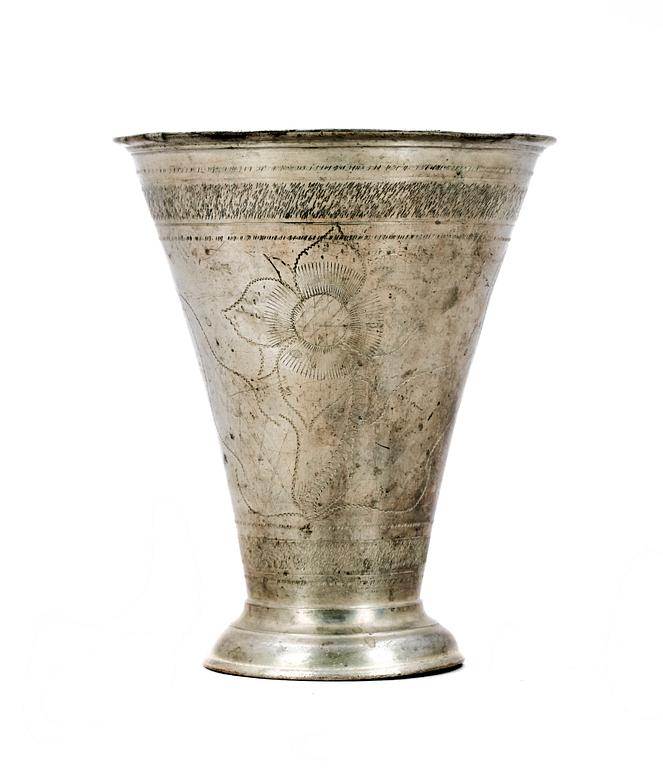 BÄGARE, tenn, Nicolaus Justelius, Eksjö 1799.