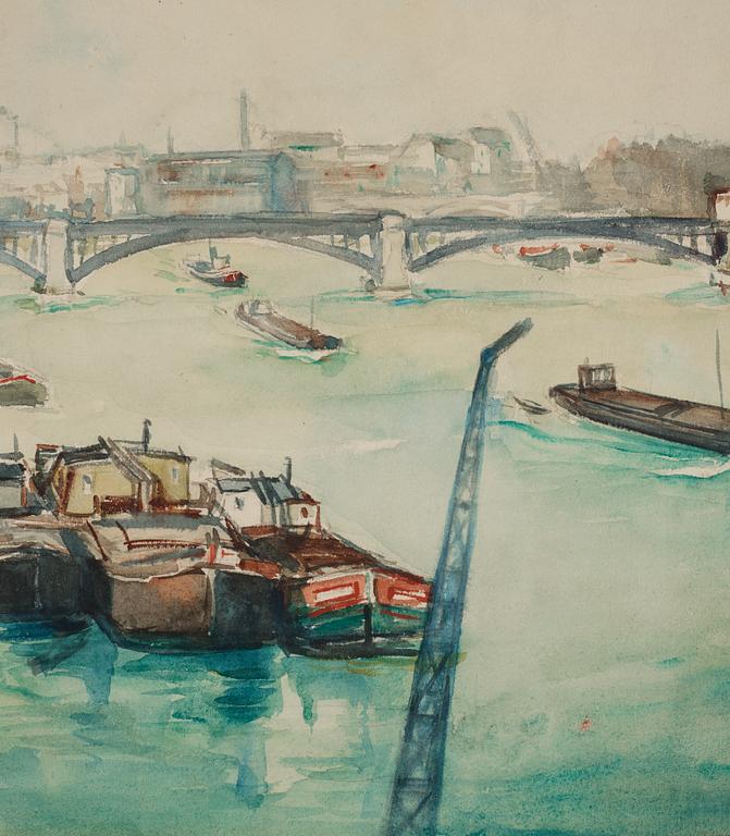 Andrus Johani, watercolor, signed and dated Paris -37.