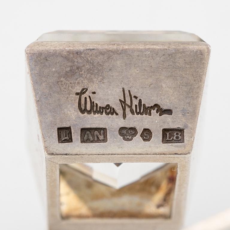 Wiwen Nilsson, hängsmycke, silver med fasettslipad bergkristall, Lund, 1937.
