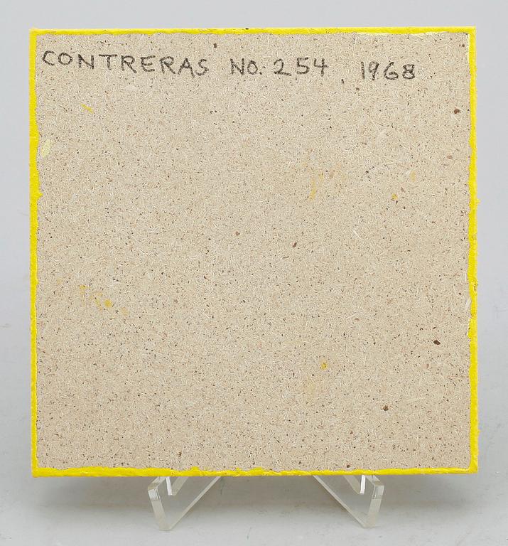 ALBERT CONTRERAS, olja på pannå, signerad á tergo, dat 1968, "No 254".