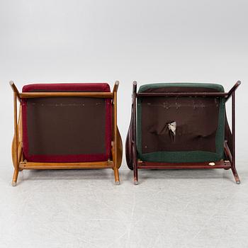 Alf Svensson, Armchairs, 2 pcs, "Contour", Ljungs Industrier, second half of the 20th century.