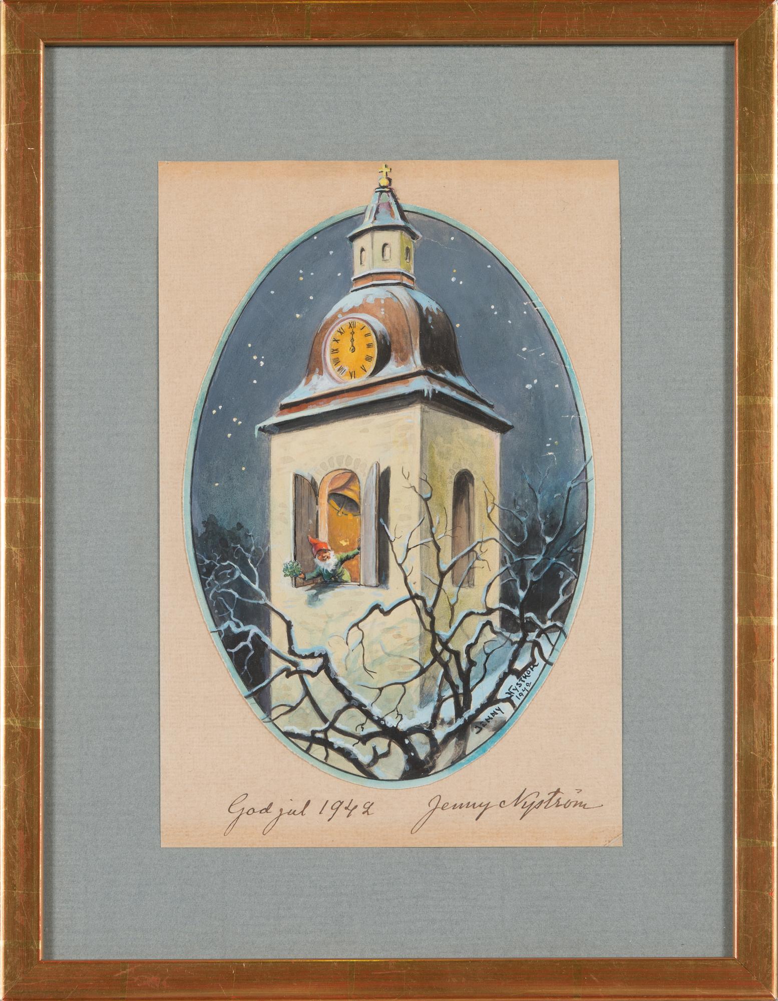 Jenny Nyström, akvarell/gouache, signerad och daterad 1942.