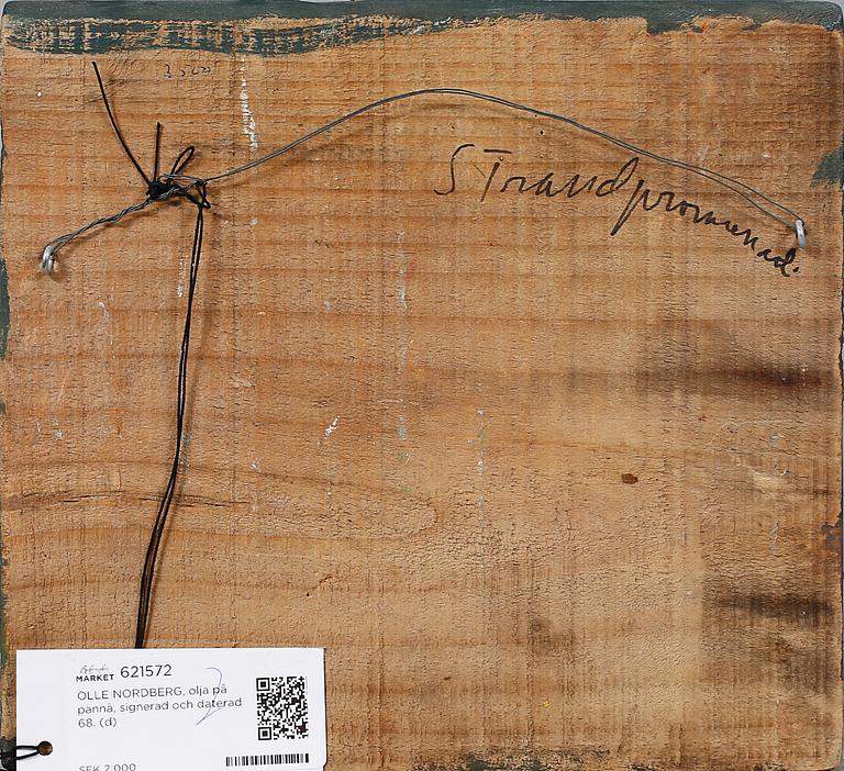 OLLE NORDBERG, olja på pannå, signerad och daterad 68.