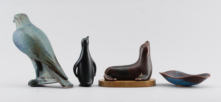 FIGURINER OCH SKÅL, stengods, Gunnar Nylund, Rörstrand.