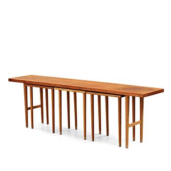 351. Kurt Østervig, a teak set of four nesting tables, Jason Møbler, Denmark 1950's.