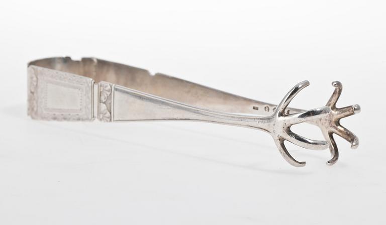 SOCKERTÅNG, silver, Arvid Floberg Stockholm 1788.