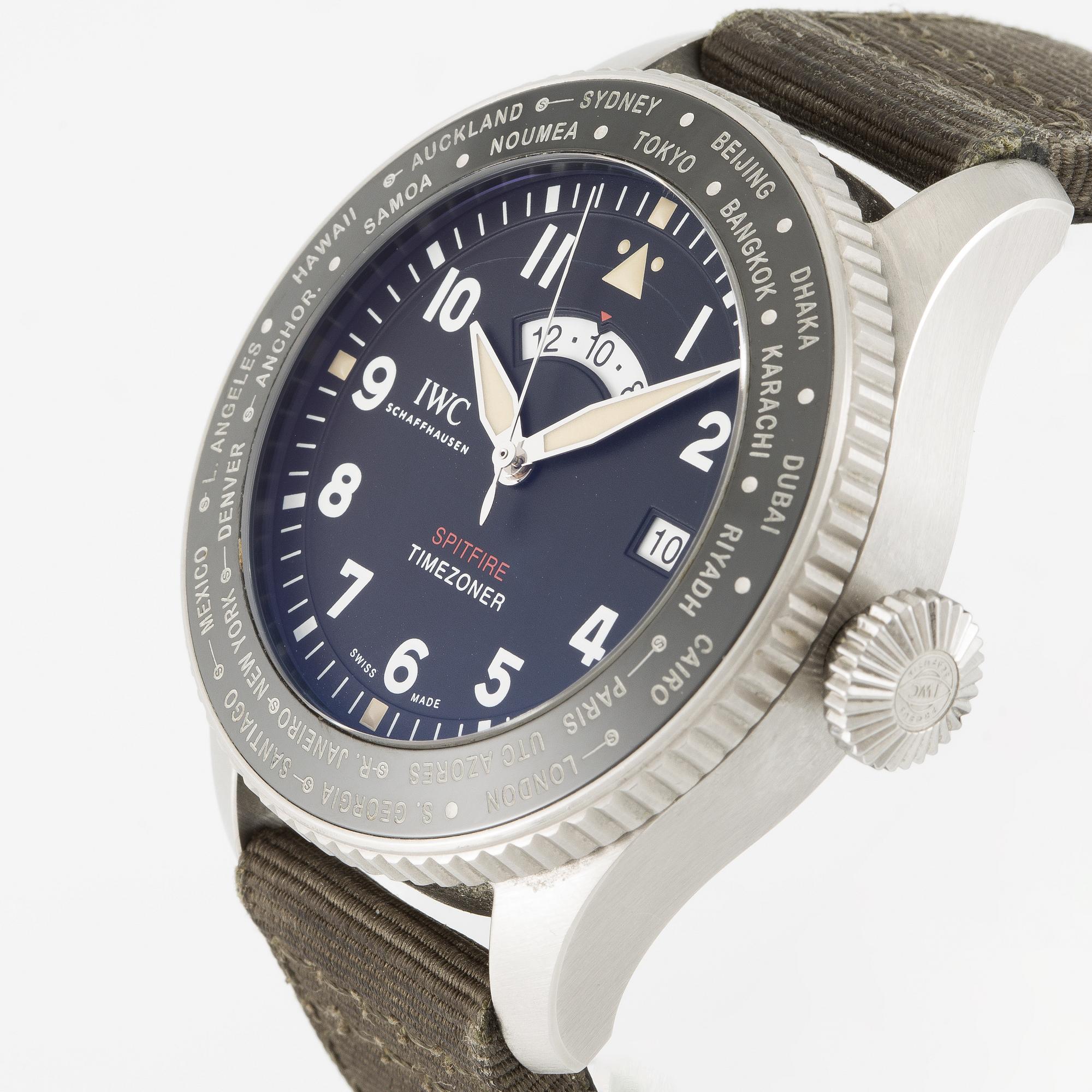 IWC, Pilot’s Watch, Timezoner, Spitfire Edition, “The Longest Flight”, "No. 155 of 250", ca 2019.