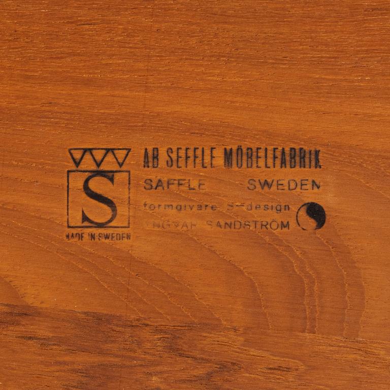 Tove & Edvard Kindt Larsen, a teak-veneered coffee table, Seffle Möbelfabrik, Sweden, 1960's.