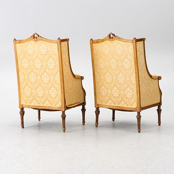 A pair of Louis XVI-style armchairs, around 1900.