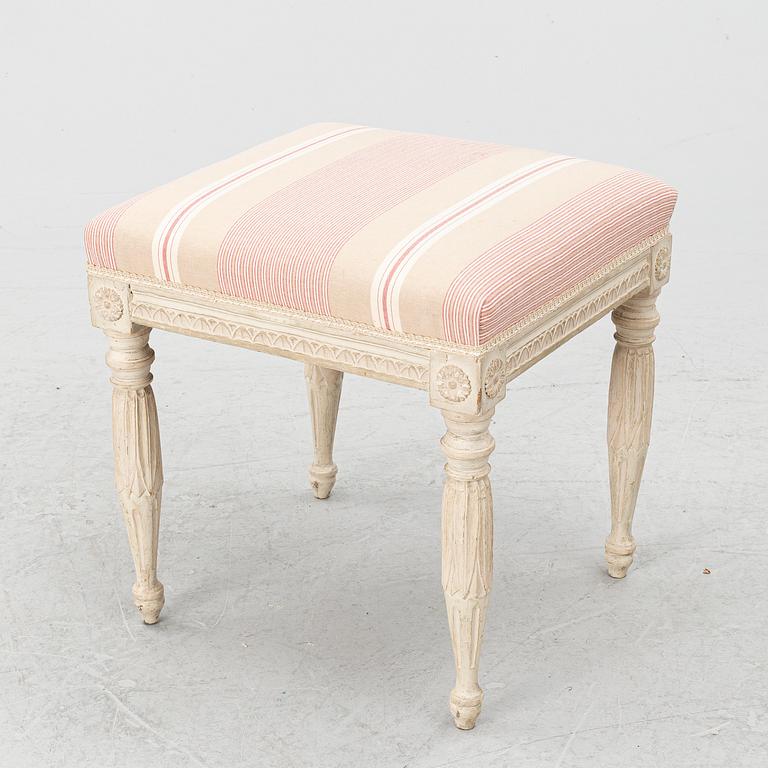 A late Gustavian stool by M- Lundberg (master in Stockholm 1775-1812).