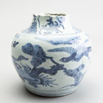 A blue and white jar, Ming dynasty (1368-1644).