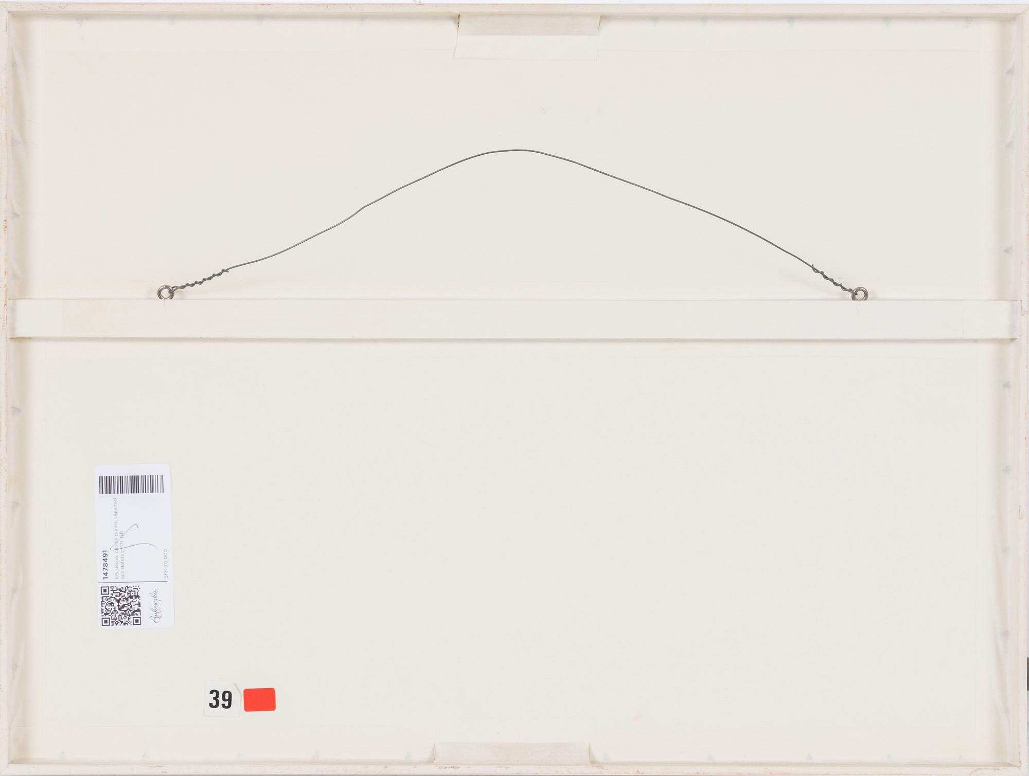 KG Nilson, olja på pannå, signerad och daterad -79.