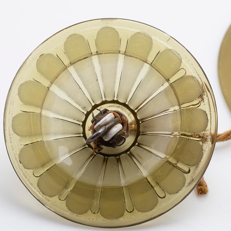 Edvin Ollers, taklampsdelar, Elme glasbruk, 1920-30-tal.