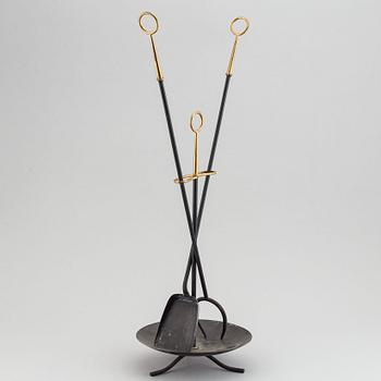 Gunnar Ander, a three pieces metal fire stand, Ystad Metall, Sweden.