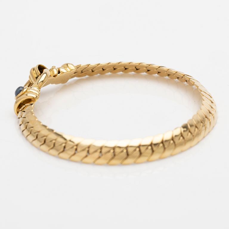 18K gold bracelet with a sapphire, Balestra Giovanni & Figli, Vicenza, Italy.