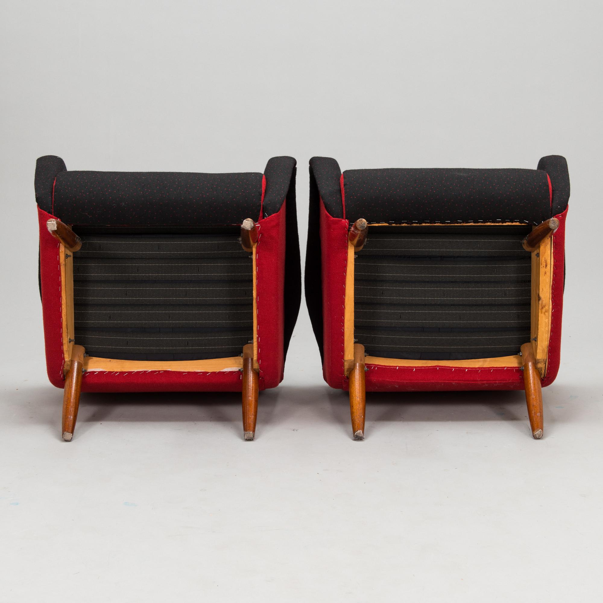 Kurt Hvitsjö, fåtöljer, ett par, modell 461, Isku 1900-talets mitt.