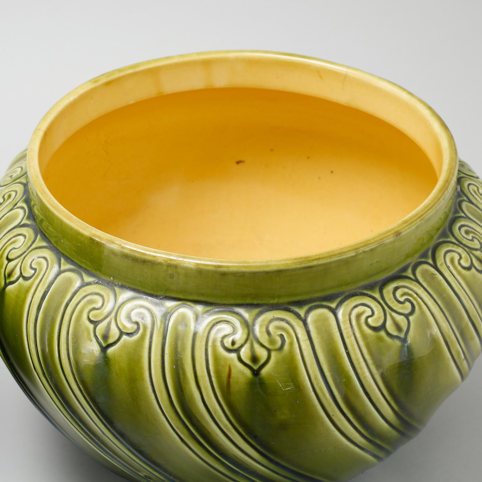 YTTERFODER, ett par, flintgods, 
Egersunds Fayancefabrik, sent 1800-tal.