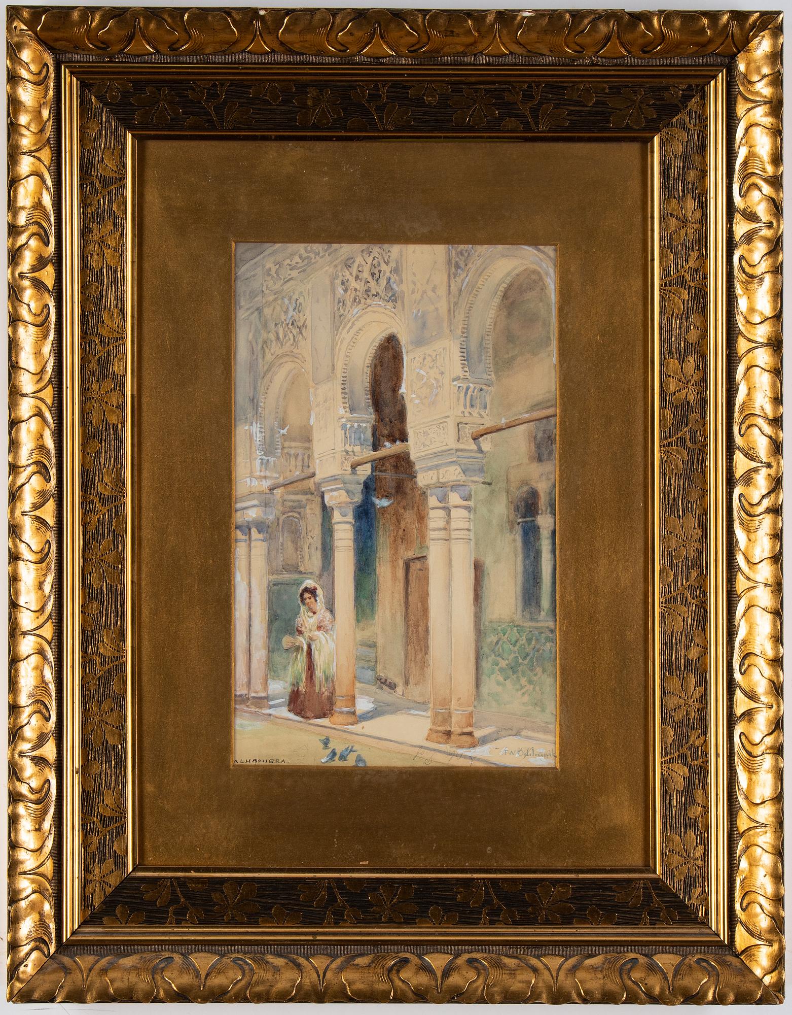 Frans Wilhelm Odelmark, akvarell, signerad.