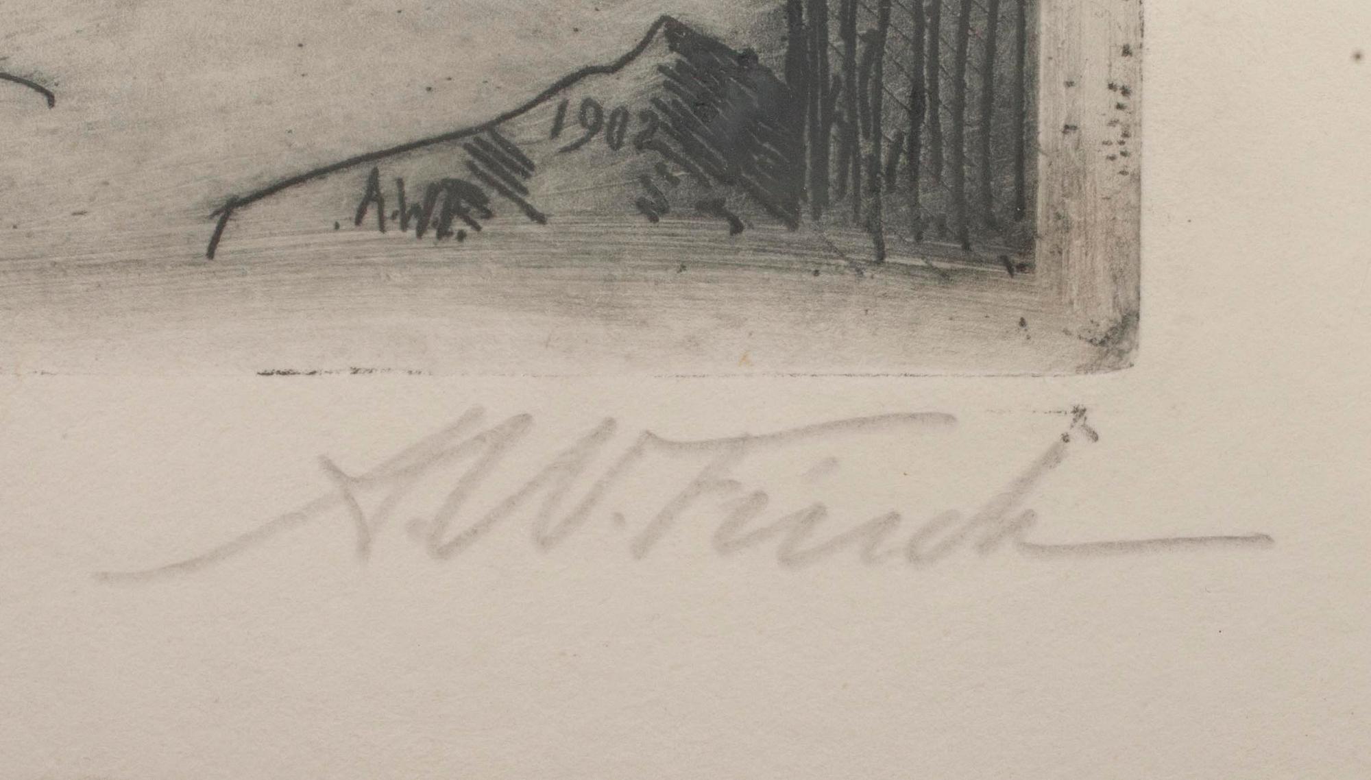 ALFRED WILLIAM FINCH, etsning, signerad.