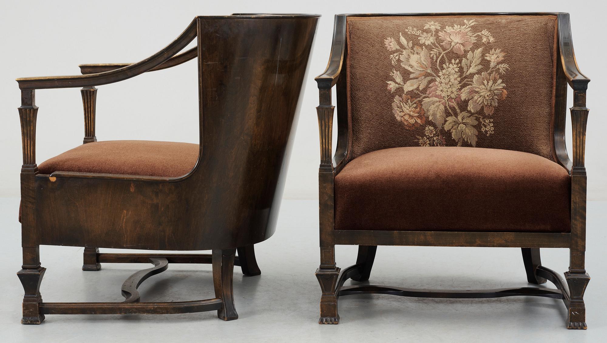 FÅTÖLJER, ett par, Art Deco, 1920-tal.