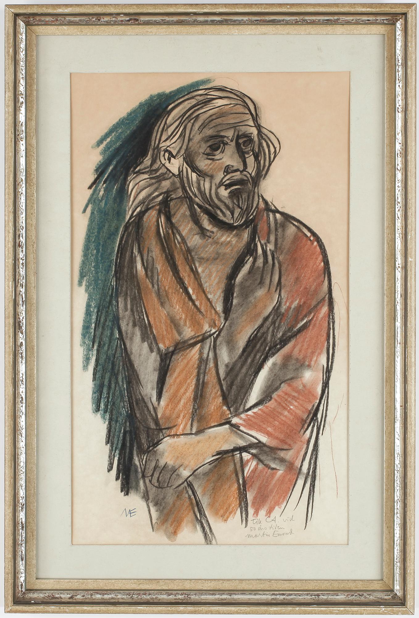 MARTIN EMOND, pastell, signerad med dedikation.