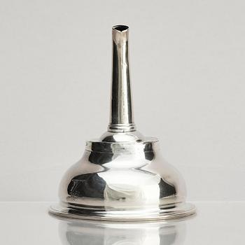 An English silver wine funnel, no makers mark, London 1802.